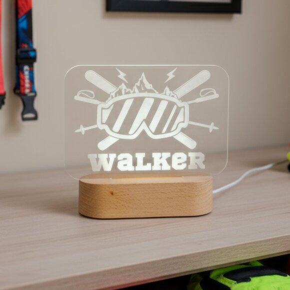 Personalized Skiing Night Light – Custom LED Lamp for Ski Lovers - Picture 8 of 8